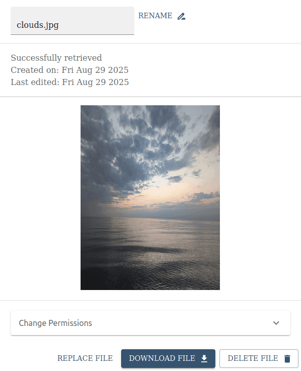 example image showing file viewing and management in Epokingine Cloud